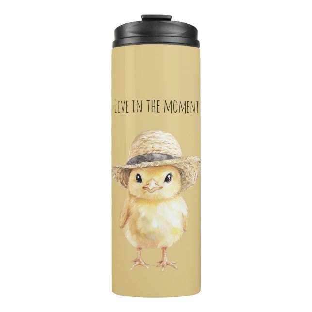 Yellow Chicken Hat Thermal Tumbler (Front)