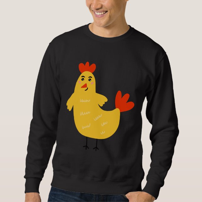 Yellow chicken   sweatshirt (Front)