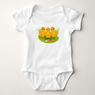 Yellow chicks baby bodysuit