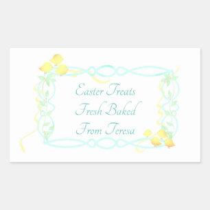Yellow Chicks with a Blue Frame Easter Rectangular Sticker
