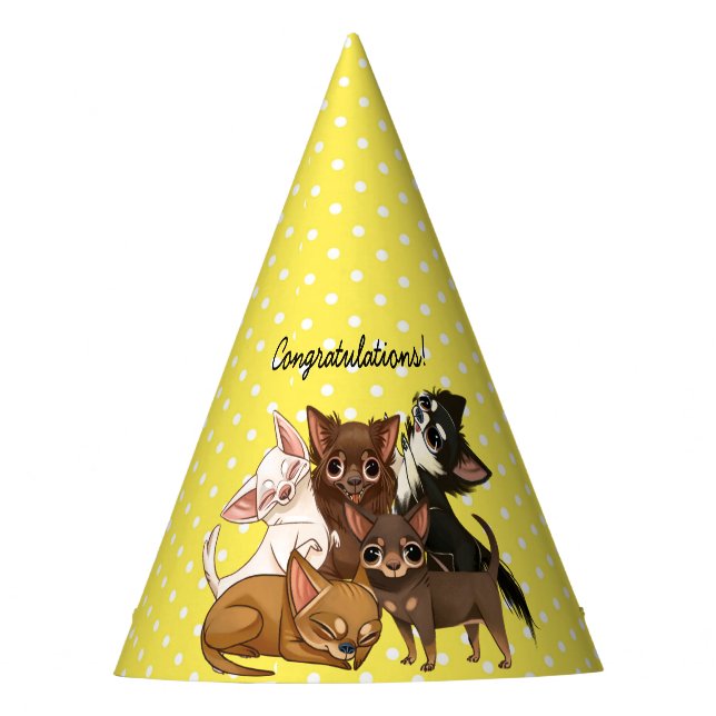 Yellow Chihuahua Party Hat (Front)