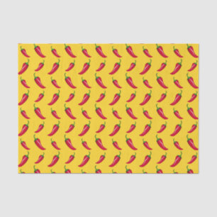 Yellow chilli peppers pattern tissue paper
