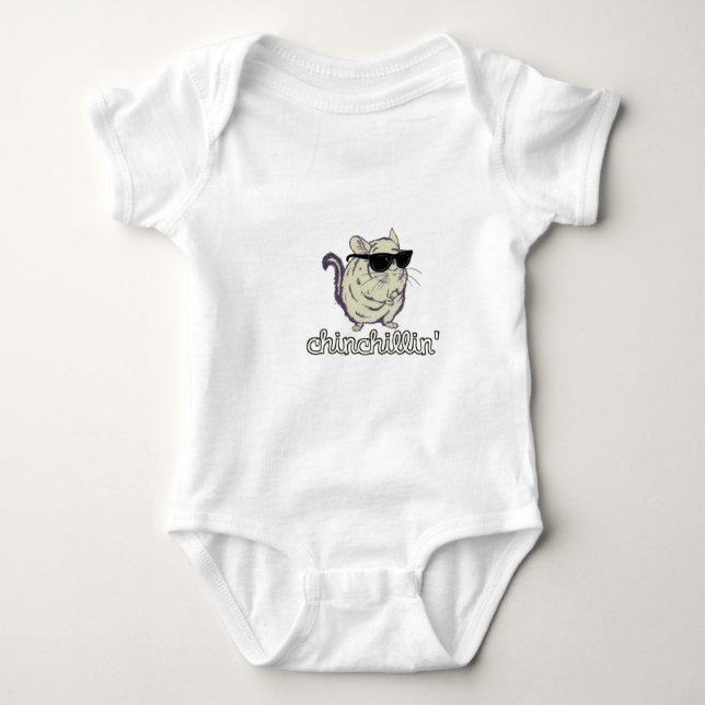 Yellow Chinchillin Chinchilla Baby Bodysuit (Front)