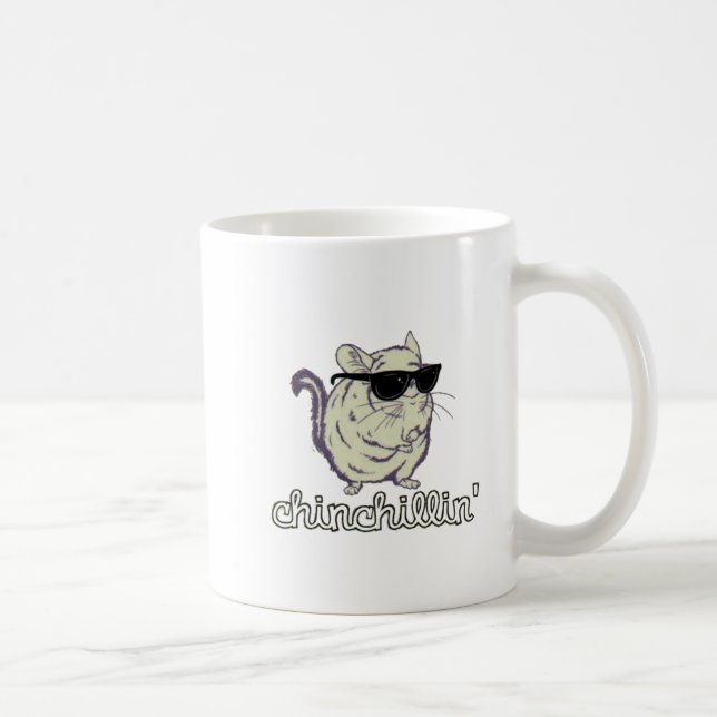 Yellow Chinchillin Chinchilla Coffee Mug (Right)