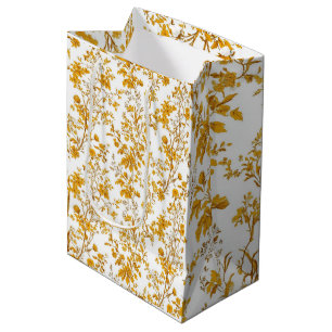 Yellow Chinoiserie Floral Pattern 6 Gift Bag