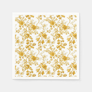 Yellow Chinoiserie Floral Toile Pattern 1 Garden P Napkin