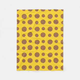 Yellow chocolate chip cookies pattern fleece blanket