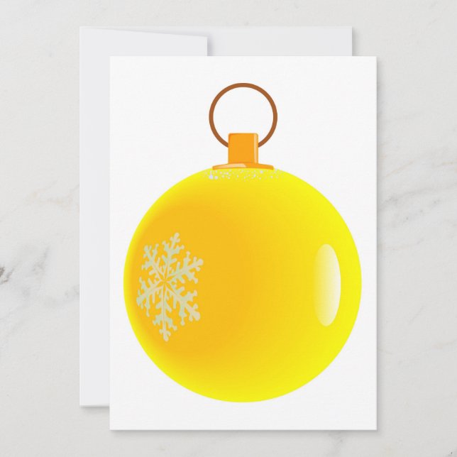 Yellow Christmas Bauble Invitations. Invitation (Front)