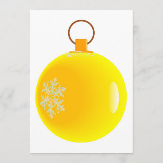 Yellow Christmas Bauble Invitations. Invitation