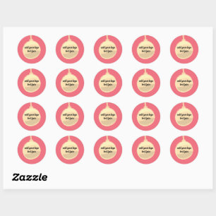 yellow christmas bell simple classic round sticker