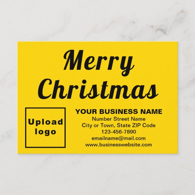 Yellow | Christmas | Business | Small Flat Card (Front)