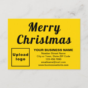 Yellow; Christmas; Business; Small Flat Greeting Card