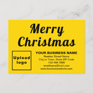 Yellow; Christmas; Business; Small Flat Greeting Card