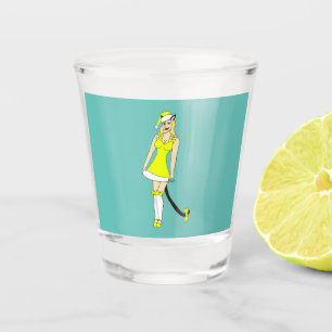 Yellow Christmas catgirl Shot Glass