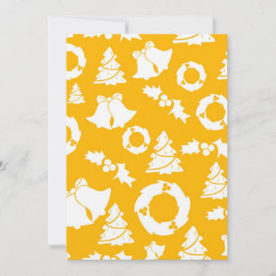 Yellow Christmas Pattern Holiday Card