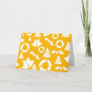 Yellow Christmas Pattern Holiday Card