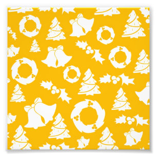 Yellow Christmas Pattern Photo Print