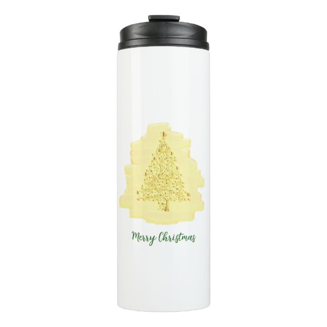 Yellow Christmas tree Thermal Tumbler (Front)