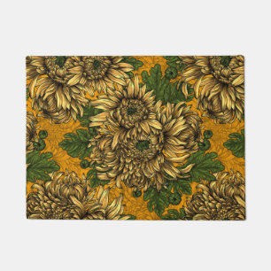 Yellow chrysanthemum flowers doormat