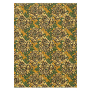 Yellow chrysanthemum flowers tablecloth