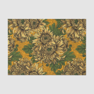 Yellow chrysanthemum flowers tissue paper