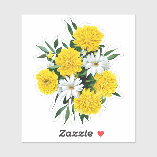 Yellow Chrysanthemums and Daisies (Sheet)