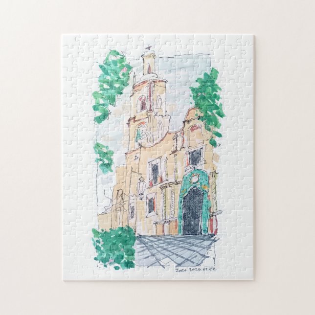 Yellow Church Jigsaw Puzzle (Vertical)