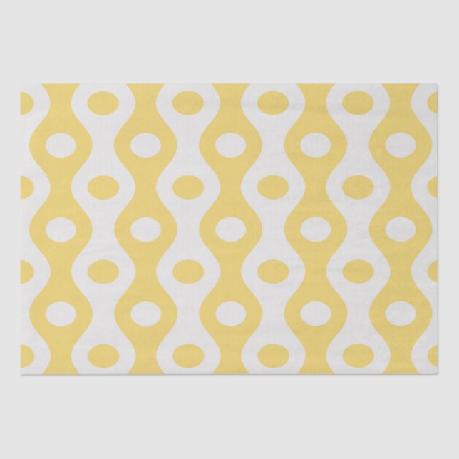 Yellow Circle and Eyes Pattern Tissue Paper (Front)