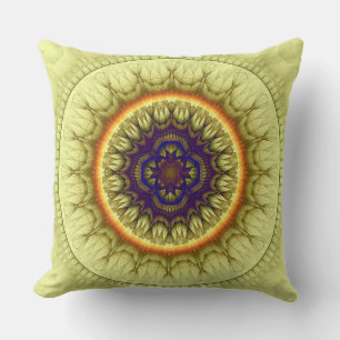 Yellow circle ornamwnt cushion