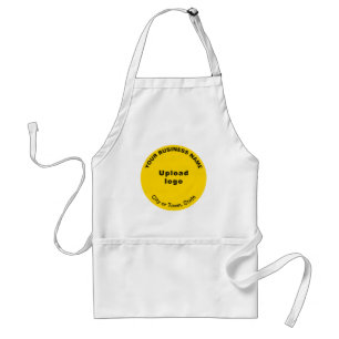 Yellow Circle Shape Business Brand on Apron