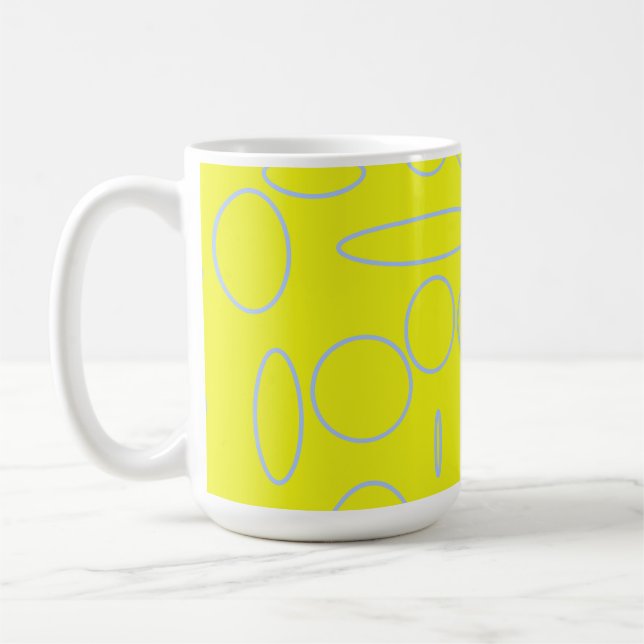 Yellow Circles and Loops Coffee Mug (Left)