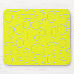 Yellow Circles and Loops Mousepad