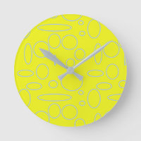 Yellow Circles and Loops Wall Clock