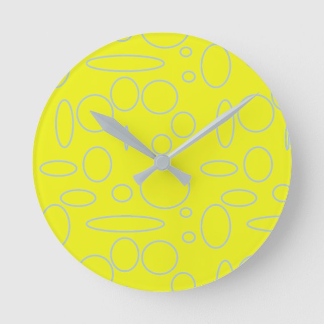 Yellow Circles and Loops Wall Clock (Front)