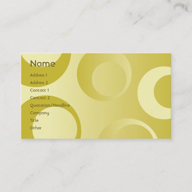 Yellow Circles - Business Card (Front)