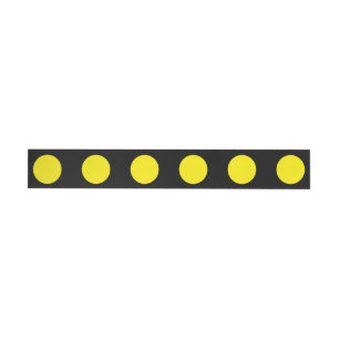 Yellow Circles on Black Background Wrap Around Label
