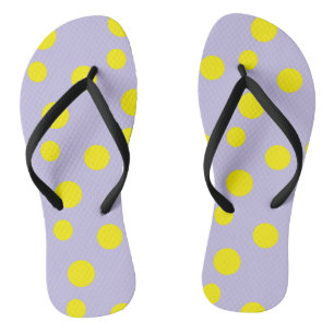 Yellow circles on purple pattern jandals
