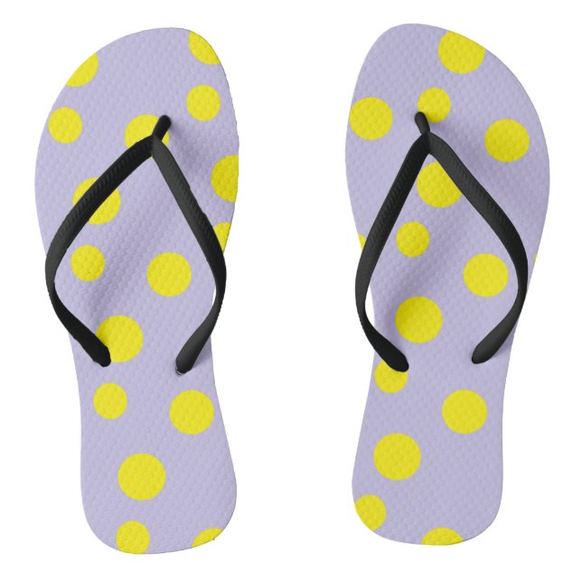 Yellow circles on purple pattern jandals (Footbed)