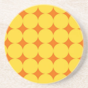 Yellow Circles Pattern Coaster