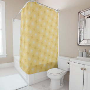 Yellow circles pattern shower curtain