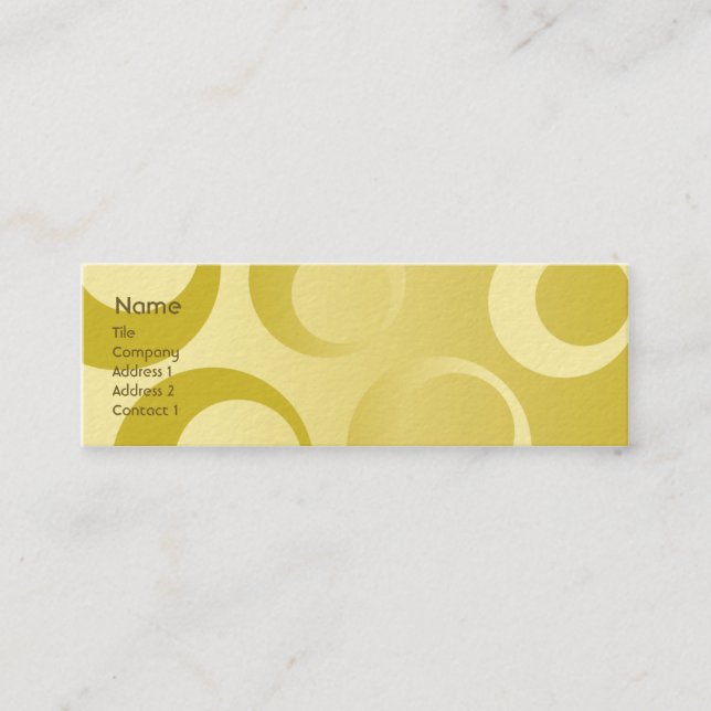 Yellow Circles - Skinny Mini Business Card (Front)