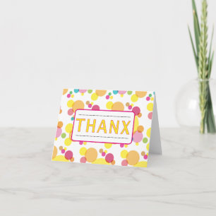 Yellow Circles, thanx - Note Card
