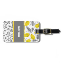 Yellow Citrus Lemon Luggage Tag