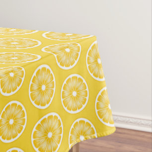 Yellow Citrus Lemon Slice Pop Art Tablecloth
