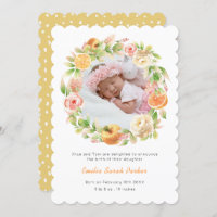 Yellow Citrus Rose Wreath Floral Photo Birth