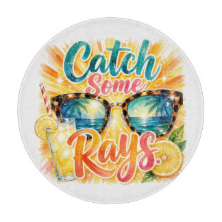 YELLOW CITRUS THEMED CATCH SOME RAYS SUNGLASSES CUTTING BOARD