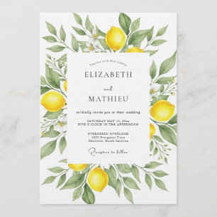 Yellow Citrus Verdant Wedding Invitation