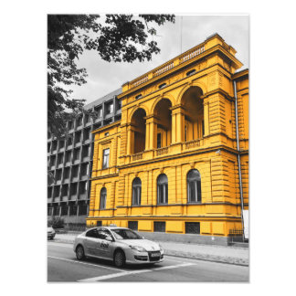 Yellow City Building Minimalist Photography Photo Print