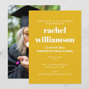 Yellow Class of 2026 Photo Graduation Party Invitation