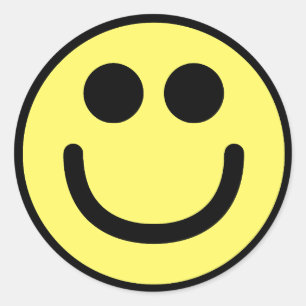 Yellow Classic Face Round Sticker
